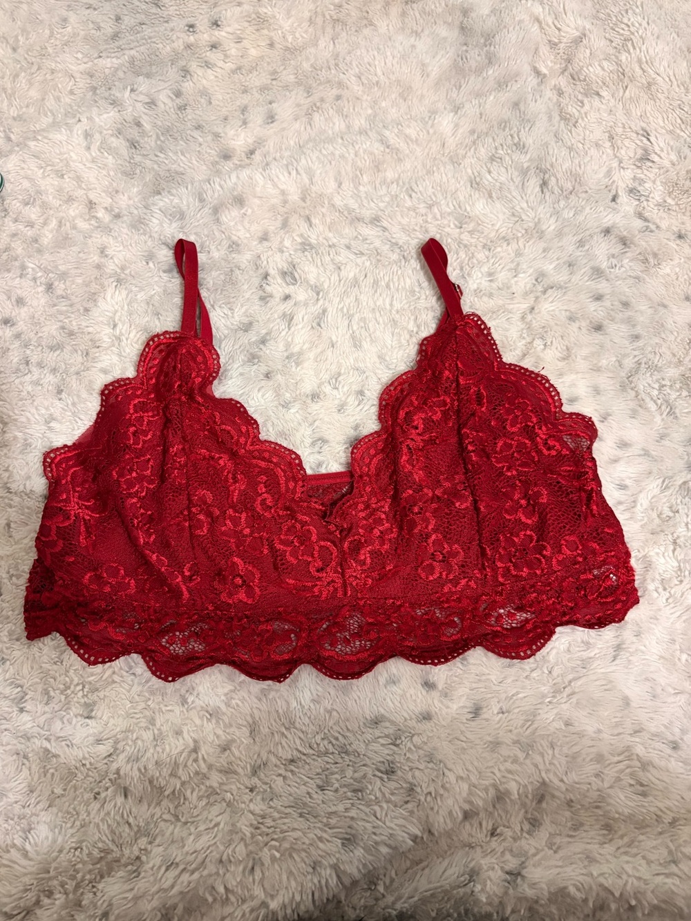 Red Lace Bralette - Women's Lace Bralette